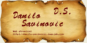 Danilo Savinović vizit kartica